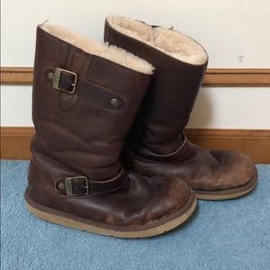 Leather Fur-lined UGG Boots